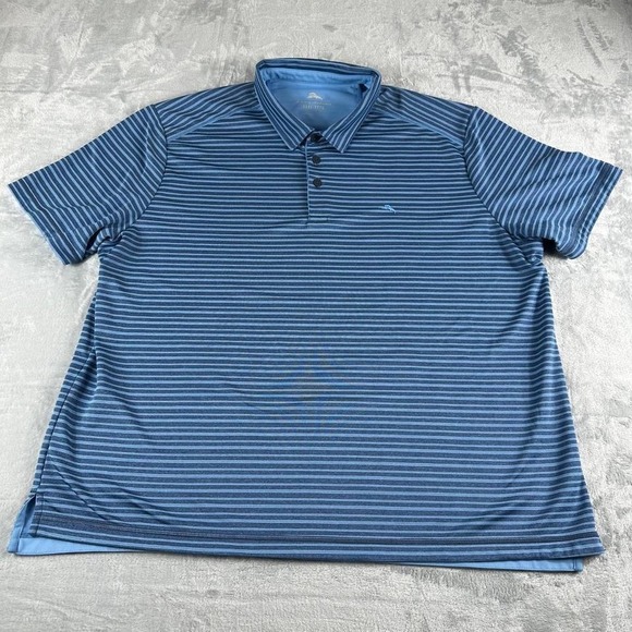 Tommy Bahama Big & Tall Other - Tommy Bahama Striped Polo Shirts Mens XXXL TTTG Blue Preppy Resortwear Old Money
